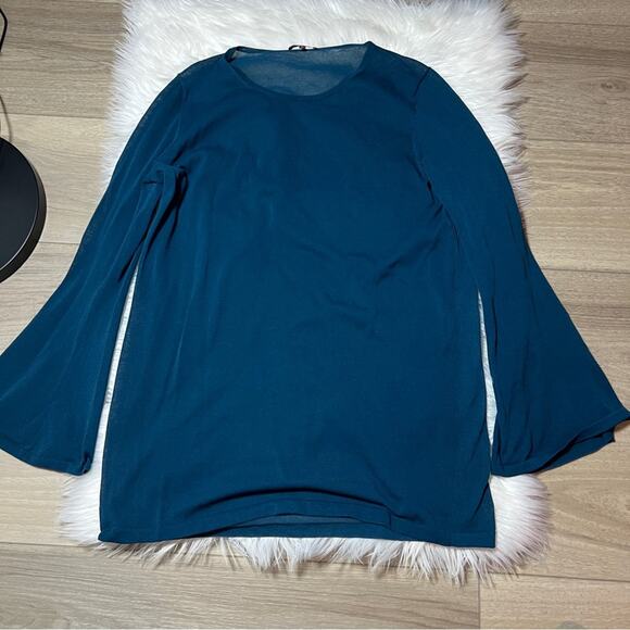 Lafayette 148 New York Tops - LAFAYETTE 148 NY Flare Sleeves Elegant Teal Women's Top